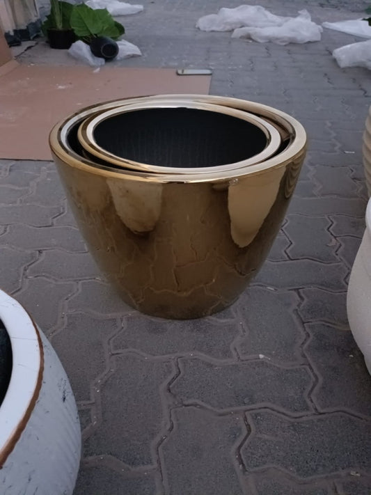 Concrete Golden Pot